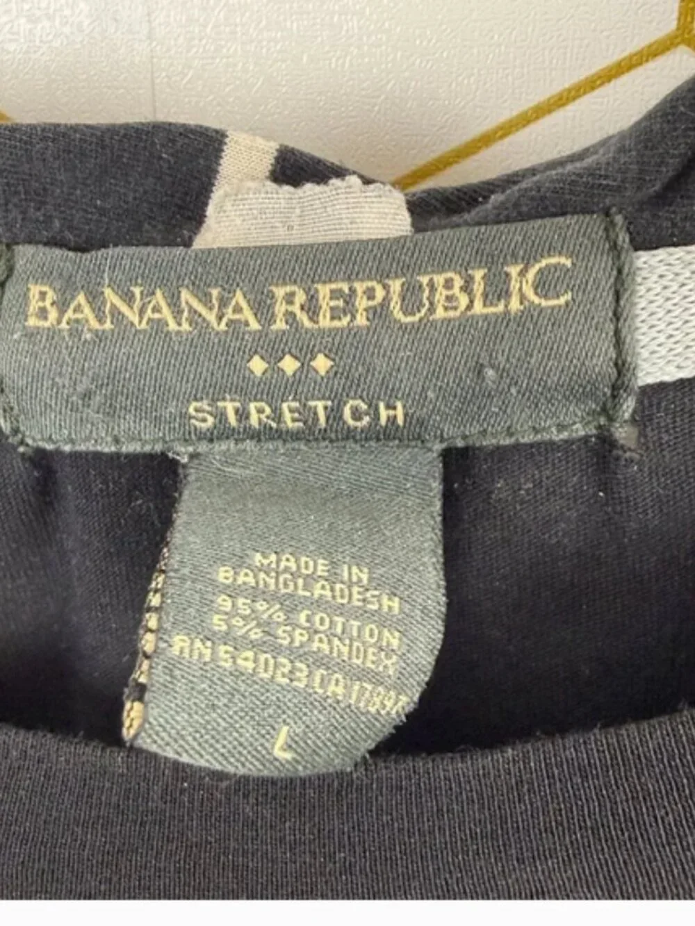 Banana Republic Factory Black Top with Side Stripe Detail - Size - Large